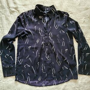ICON Black and White Abstract Pattern Shirt
